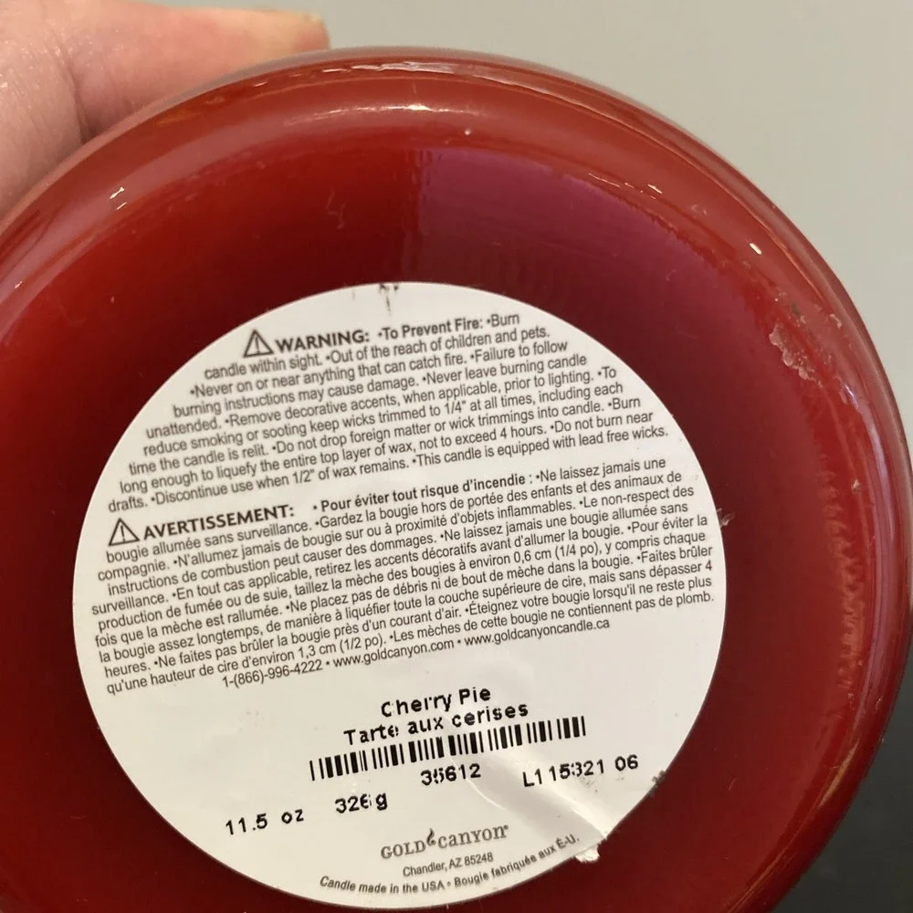 Gold Canyon Candle Sweet Treats Cherry Pie 11.5 Oz‎ HTF